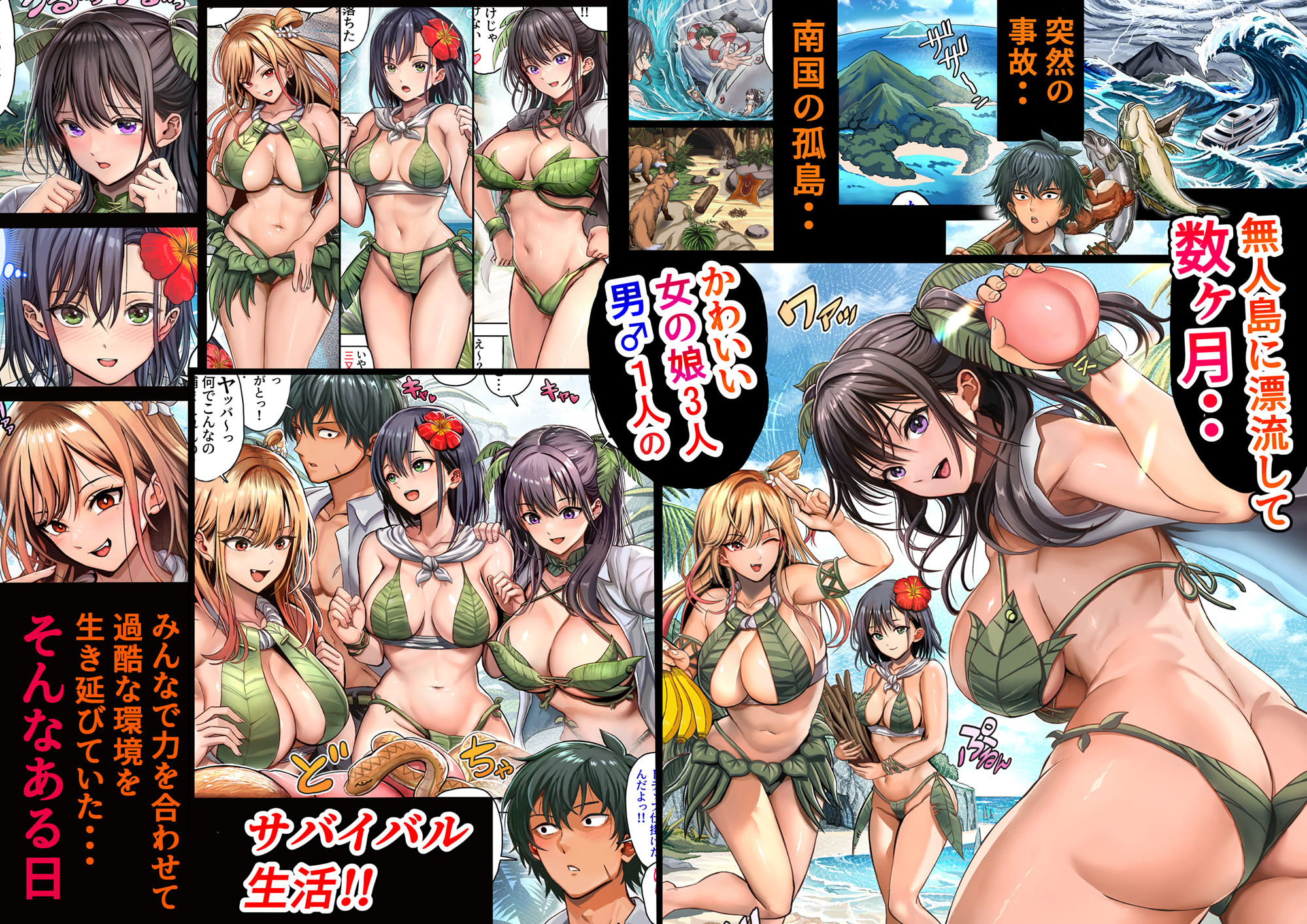 無人島遭難ハーレム【ホケキヨカーニバル】エロ同人 無人島遭難ハーレム【ホケキヨカーニバル】エロ同人 | 無料エロ漫画大全R18